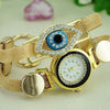 Gold Serpent Indian Bracelet Blue Eye Wristwatch