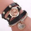 Crystal Love Shape Pendant Bracelet Watch