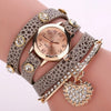 Crystal Love Shape Pendant Bracelet Watch