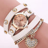 Crystal Love Shape Pendant Bracelet Watch